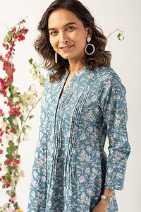 Image for Kusvaa Dr021 Shivi Handblock Cotton Dress Featured