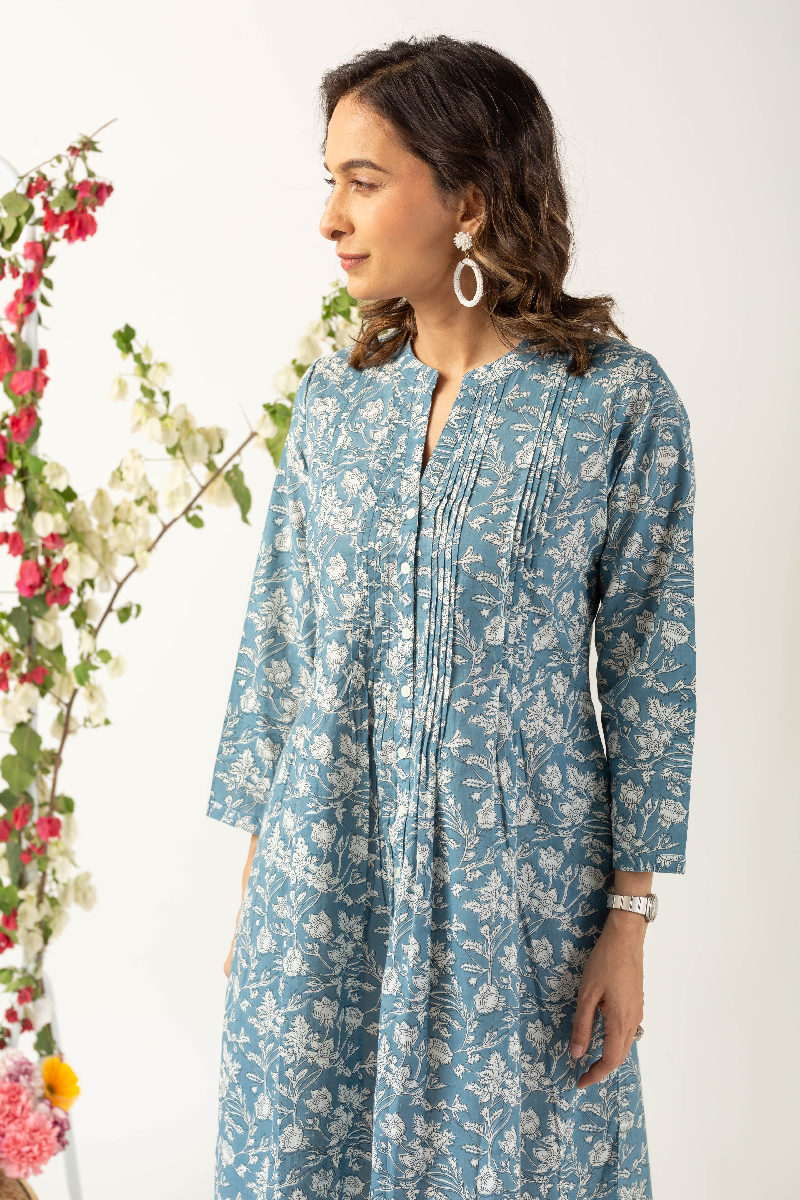 Image for Kusvaa Dr021 Shivi Handblock Cotton Dress Front