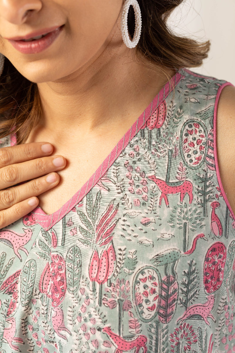 Image for Kusvaa Dr024 Lucy Cotton A Line Dress Closeup