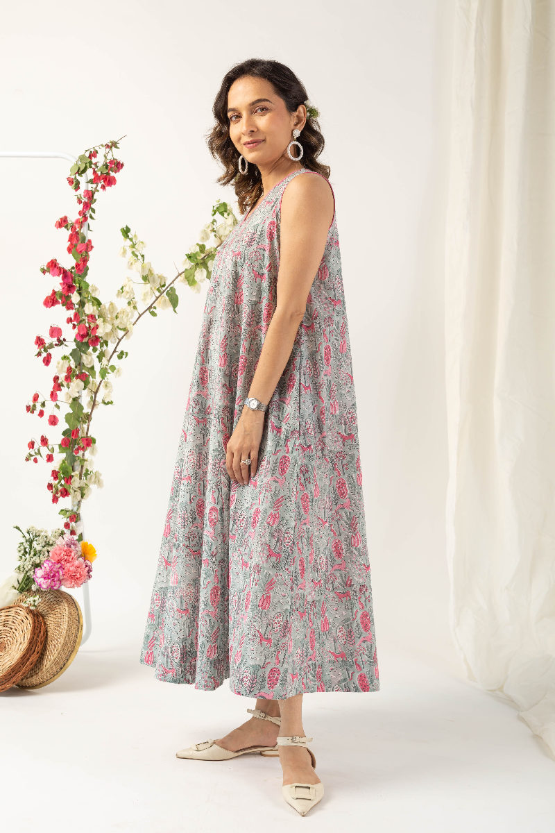 Image for Kusvaa Dr024 Lucy Cotton A Line Dress Neck