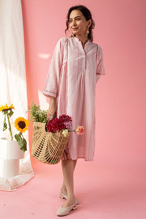 Image for Kusvaa Dr025 Ashni Cotton A Line Dress Sleeves