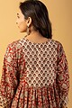 Image for Kusvaa Dr026 Lina Cotton Handblock A Line Dress Closeup 2