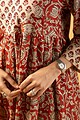Image for Kusvaa Dr026 Lina Cotton Handblock A Line Dress Closeup