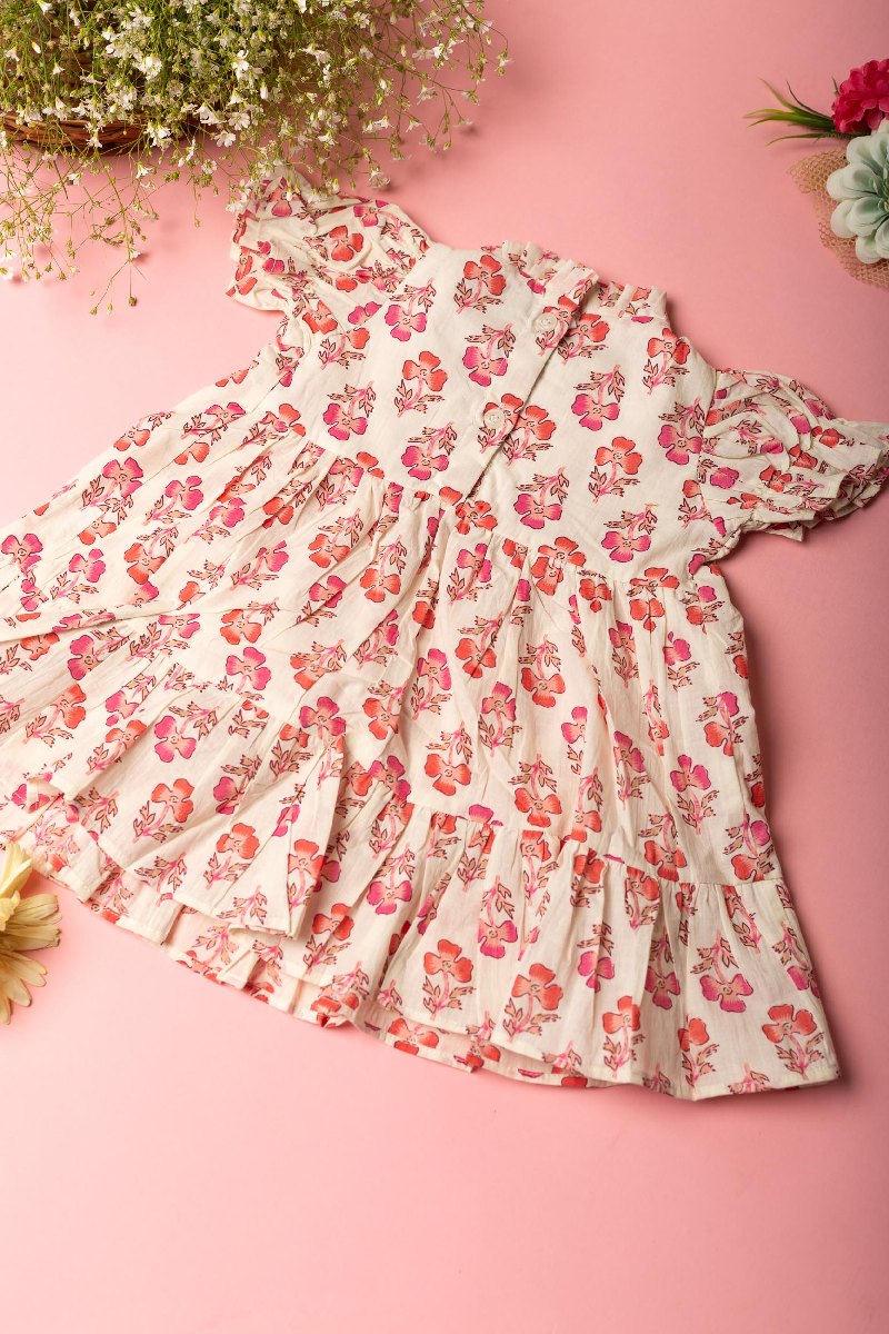 Image for Kusvaa Grw043 Charul Cotton Girl's Frock Closeup 2