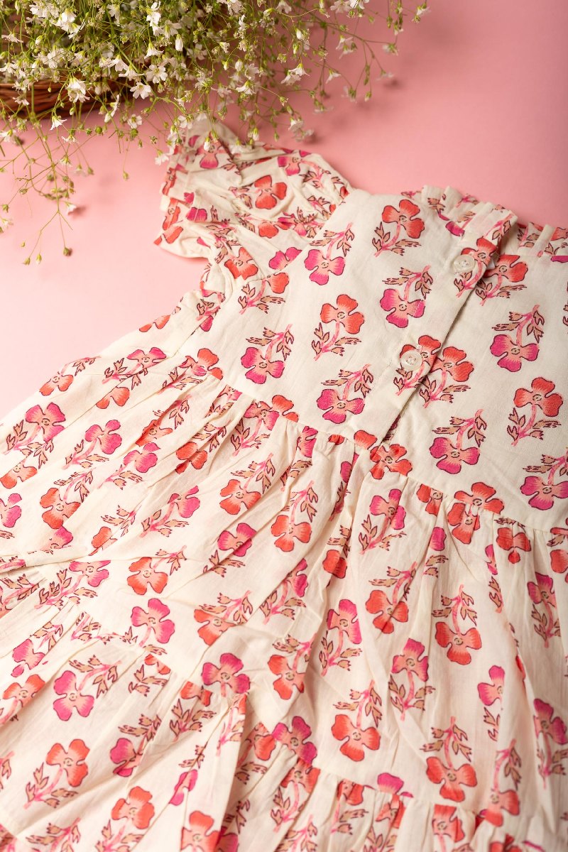 Image for Kusvaa Grw043 Charul Cotton Girl's Frock Closeup