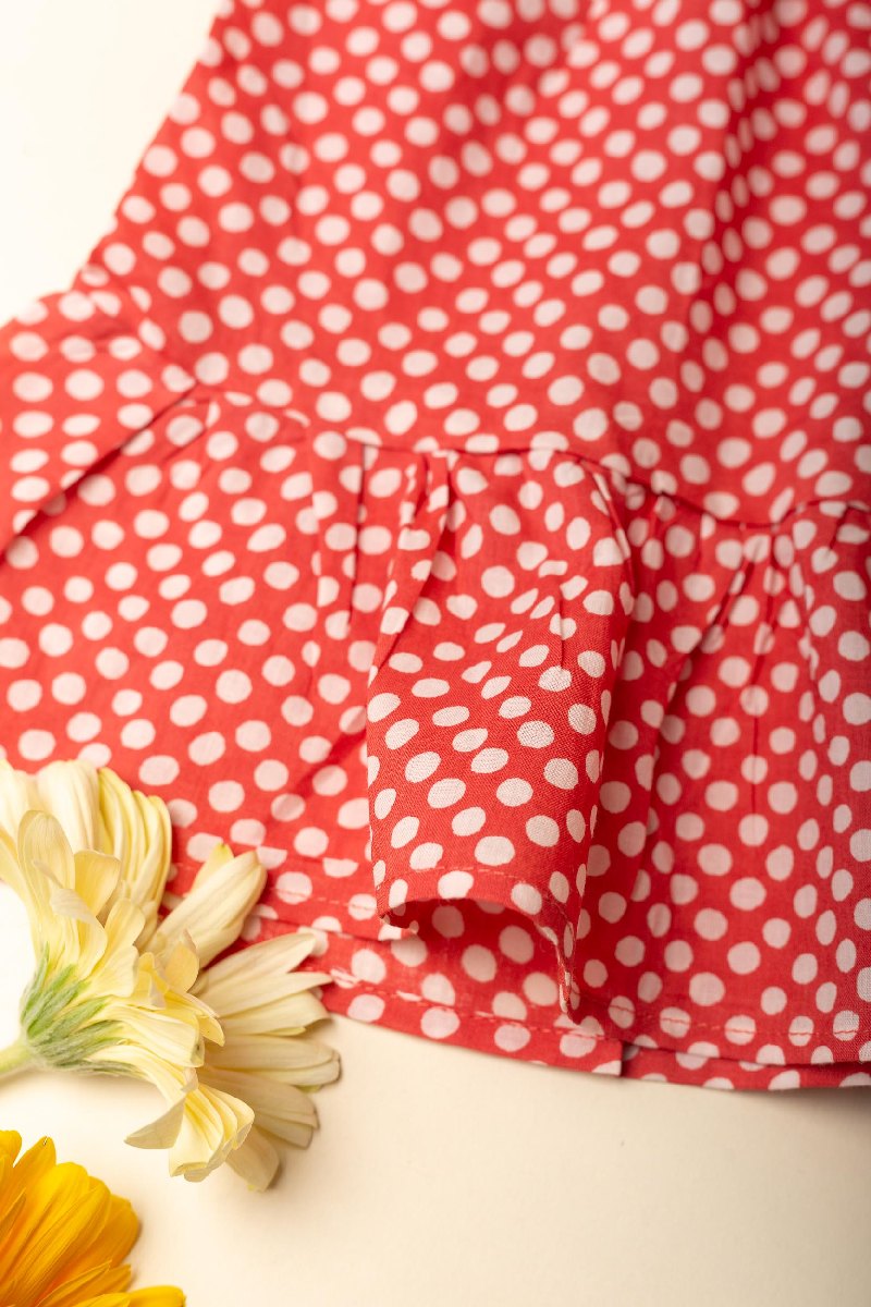 Image for Kusvaa Grw044 Ekisha Cotton Girls Frock Closeup 2