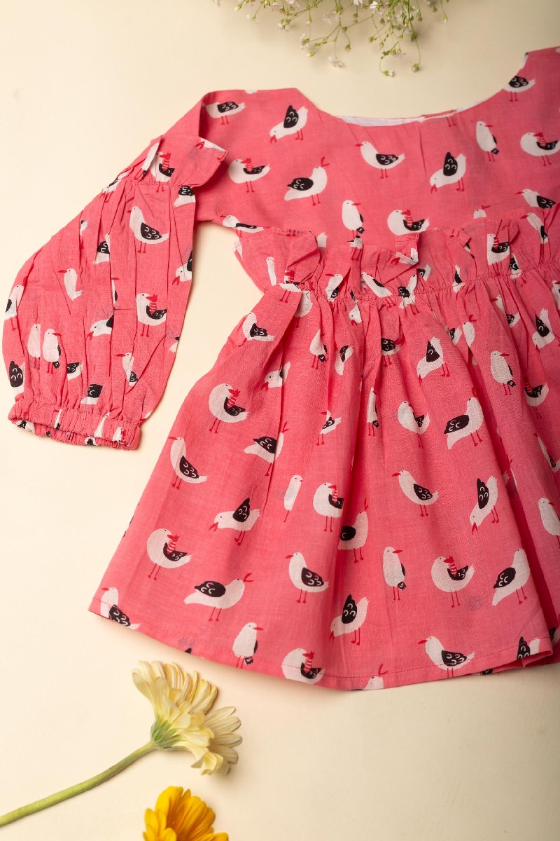 Image for Kusvaa Grw045 Hritika Cotton Girls Frock Closeup 2