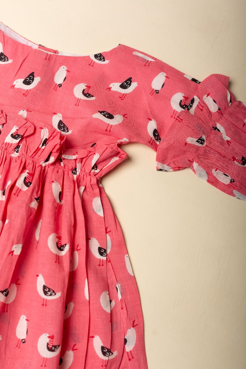 Image for Kusvaa Grw045 Hritika Cotton Girls Frock Closeup