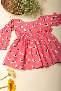 Image for Kusvaa Grw045 Hritika Cotton Girls Frock Sitting