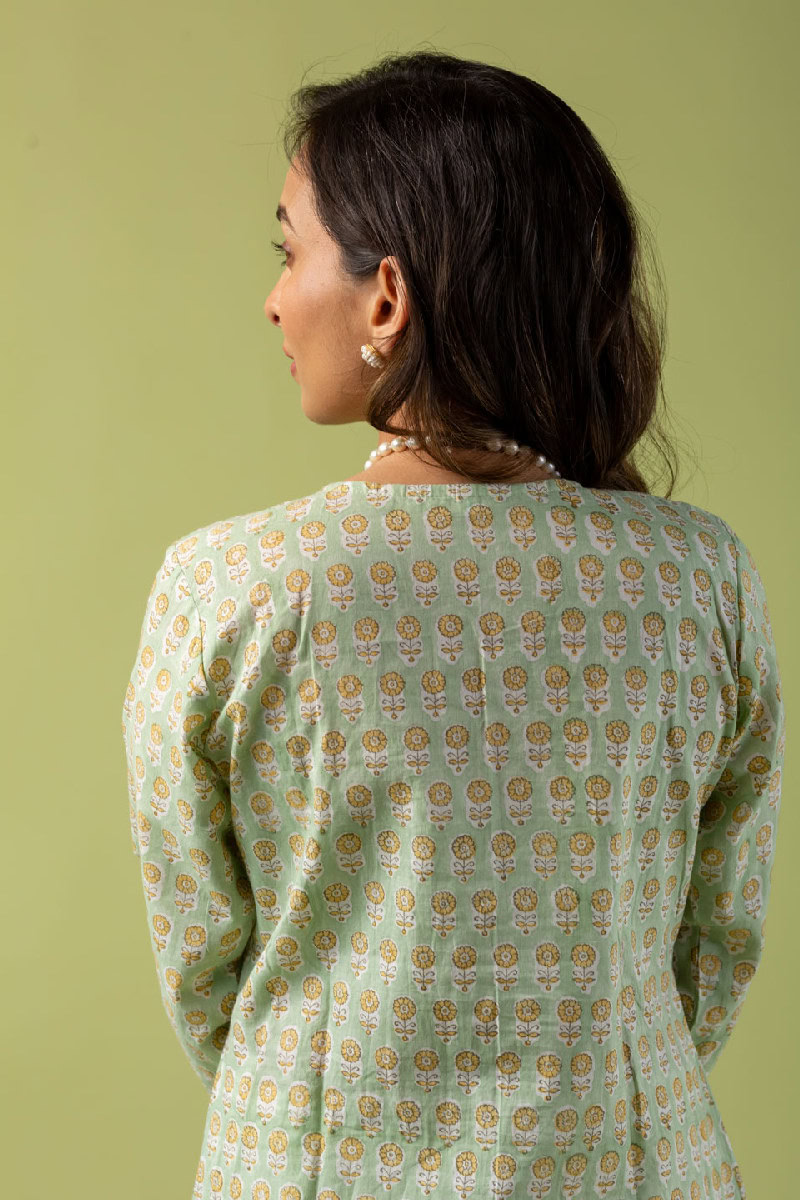 Image for Kusvaa Kds010 Reedhima Cotton Kurta With Dupatta Set Pocket