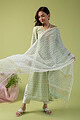 Image for Kusvaa Kds010 Reedhima Cotton Kurta With Dupatta Set Sleeves