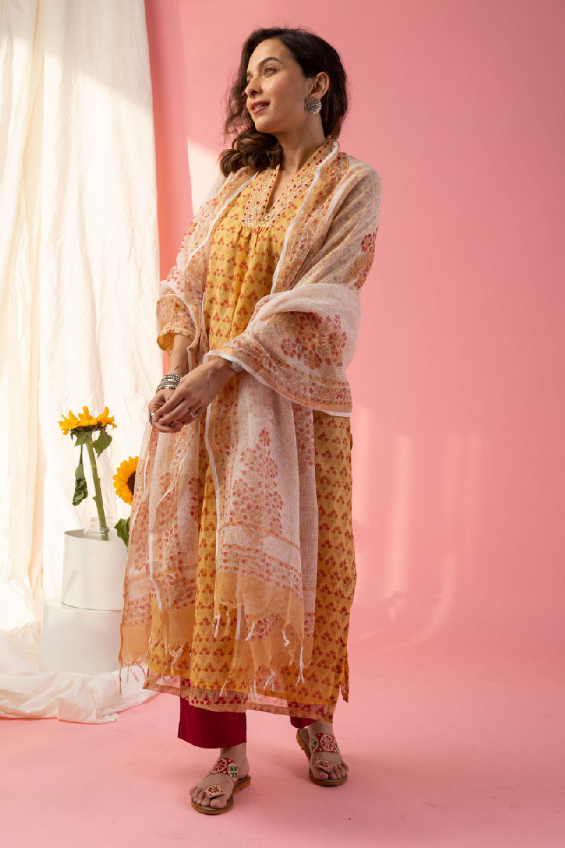 Image for Kusvaa Kds012 Siradha Kurta With Dupatta Set Front