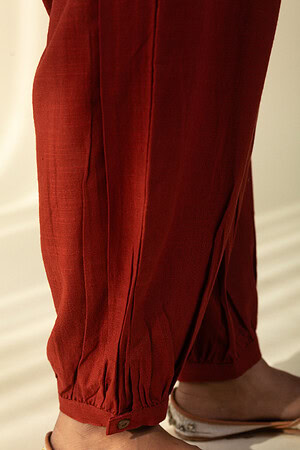 Image for Kusvaa Pnt008 Cotton Slub Salwar Closeup