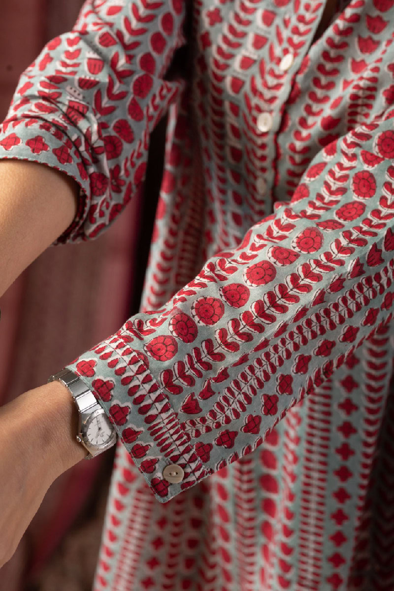 Image for Kusvaa Shk018 Raiska Cotton Short Kurti Closeup 2