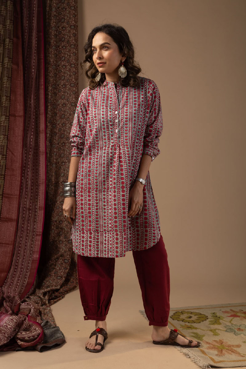 Image for Kusvaa Shk018 Raiska Cotton Short Kurti Pocket