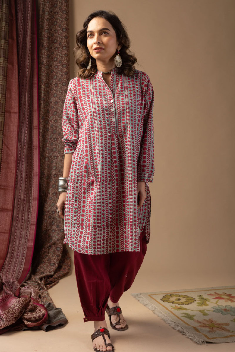 Image for Kusvaa Shk018 Raiska Cotton Short Kurti Side