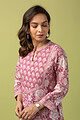 Image for Kusvaa Wkr107 Seema Cotton Handblock Kurta Closeup