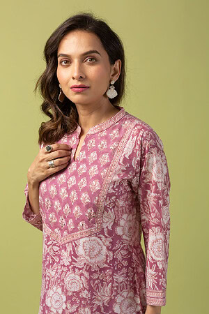 Image for Kusvaa Wkr107 Seema Cotton Handblock Kurta Featured