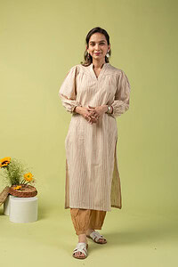 Image for Kusvaa Wkr109 Deeksha Handloom Cotton Kurta Side