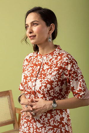 Image for Kusvaa Wkr111 Jiya Cotton Blockprint Kurta Featured