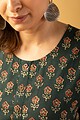 Image for Kusvaa Wkr113 Shihna Cotton Blockprint Kurta Closeup