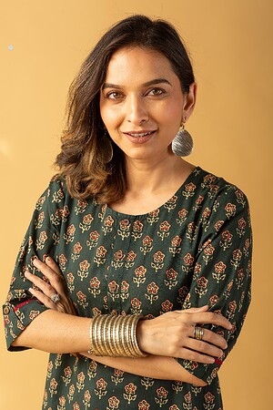 Image for Kusvaa Wkr113 Shihna Cotton Blockprint Kurta Featured