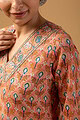 Image for Kusvaa Wkr115 Tanuja Cotton Blockprint Kurta Closeup