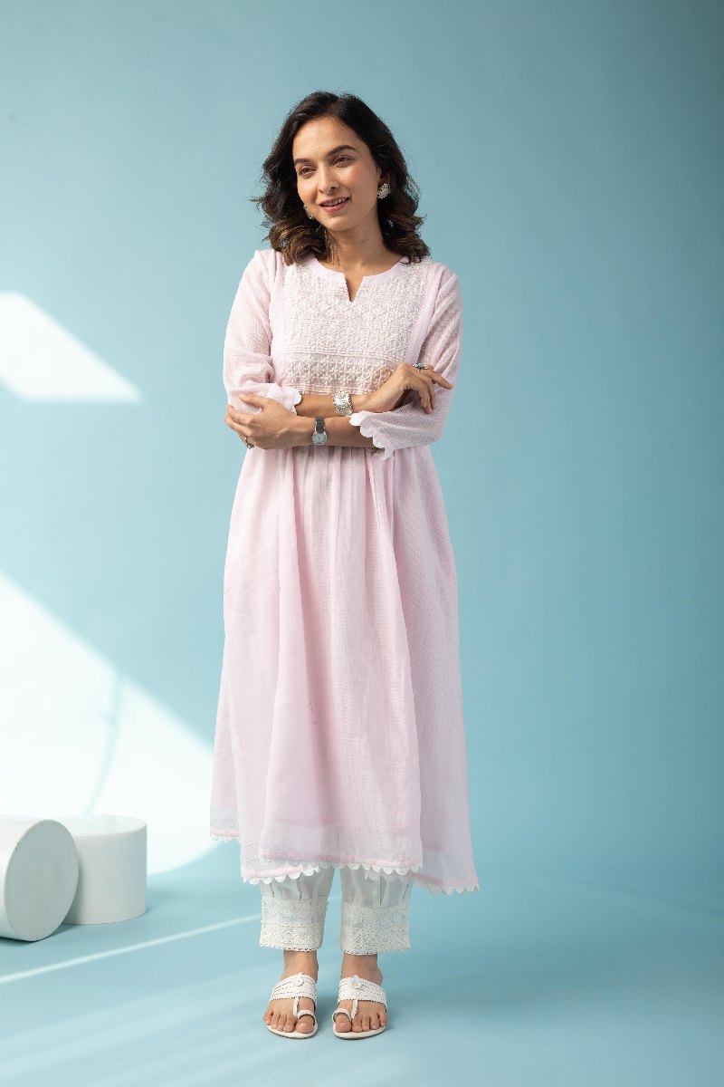 Image for Kusvaa Wkr116 Kashmira Kota Doriya A Line Kurta Front