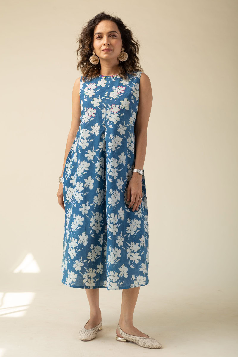 Image for Kusvaa Wkr118 Indrani Handblock Cotton Kurta Front
