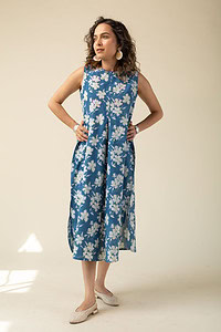Image for Kusvaa Wkr118 Indrani Handblock Cotton Kurta Sleeves