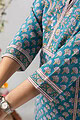 Image for Kusvaa Wkr119 Dyuthi Cotton Blockprint Kurta Closeup 2
