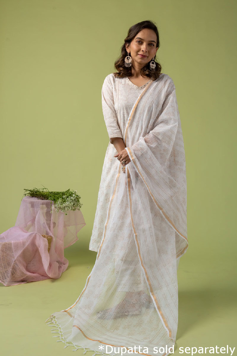Image for Kusvaa Wkr120 Kiyara Cotton A Line Kurta Closeup