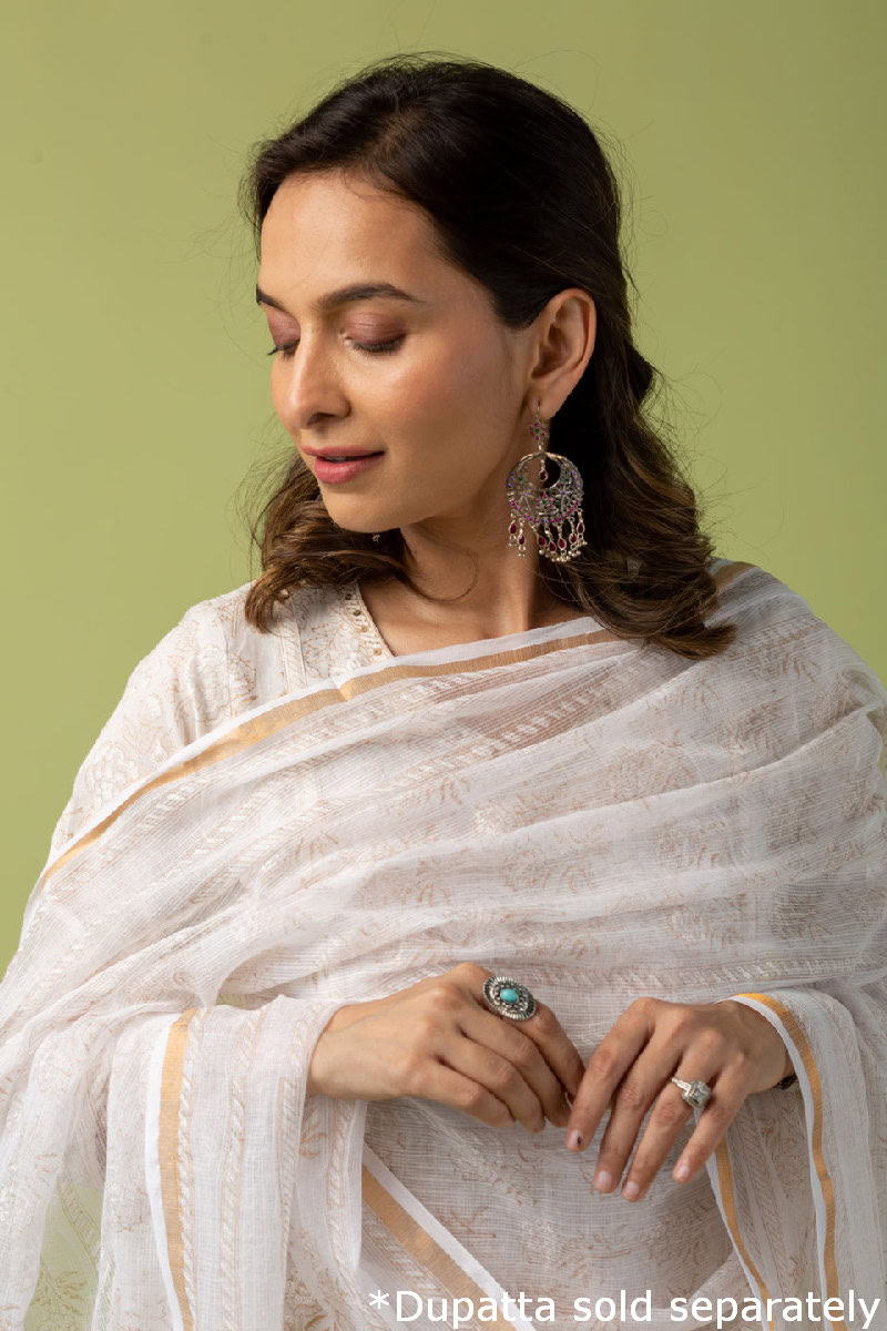 Image for Kusvaa Wkr120 Kiyara Cotton A Line Kurta Pocket