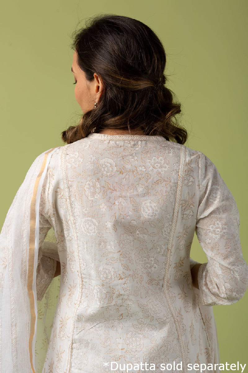 Image for Kusvaa Wkr120 Kiyara Cotton A Line Kurta Sitting