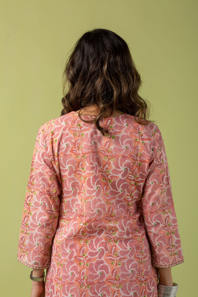 Image for Kusvaa Wkr123 Arohi Cotton Blockprint Kurta Pocket