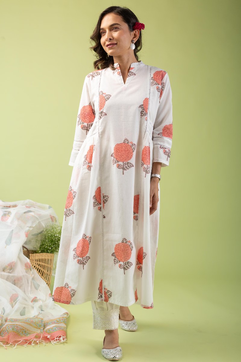 Image for Kusvaa Wkr124 Bina A Line Cotton Kurta Sleeves