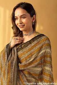 Image for Kusvaa Wkr126 Diva Handblock Cotton Kurta Closeup 6 New