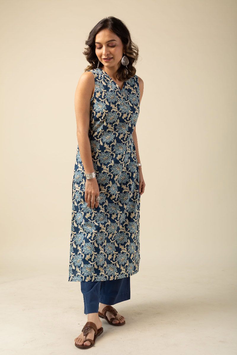 Image for Kusvaa Wkr127 Diyan Cotton Printed Kurta Pocket