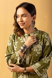 Image for Kusvaa Wkr128 Gautami Cotton Handblock Kurta Featured