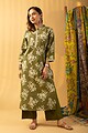 Image for Kusvaa Wkr128 Gautami Cotton Handblock Kurta Neck