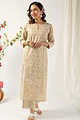 Image for Kusvaa Wkr130 Reha Cotton Straight Fit Kurta Closeup 4