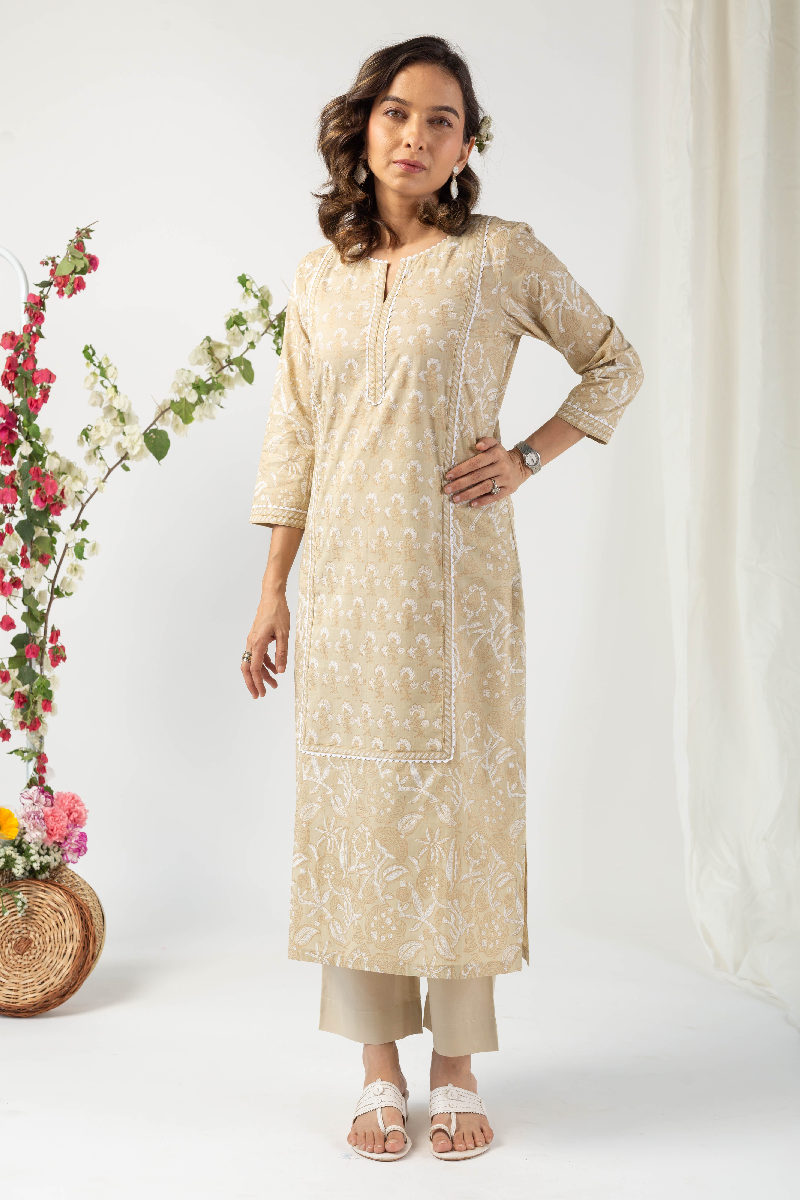 Image for Kusvaa Wkr130 Reha Cotton Straight Fit Kurta Front