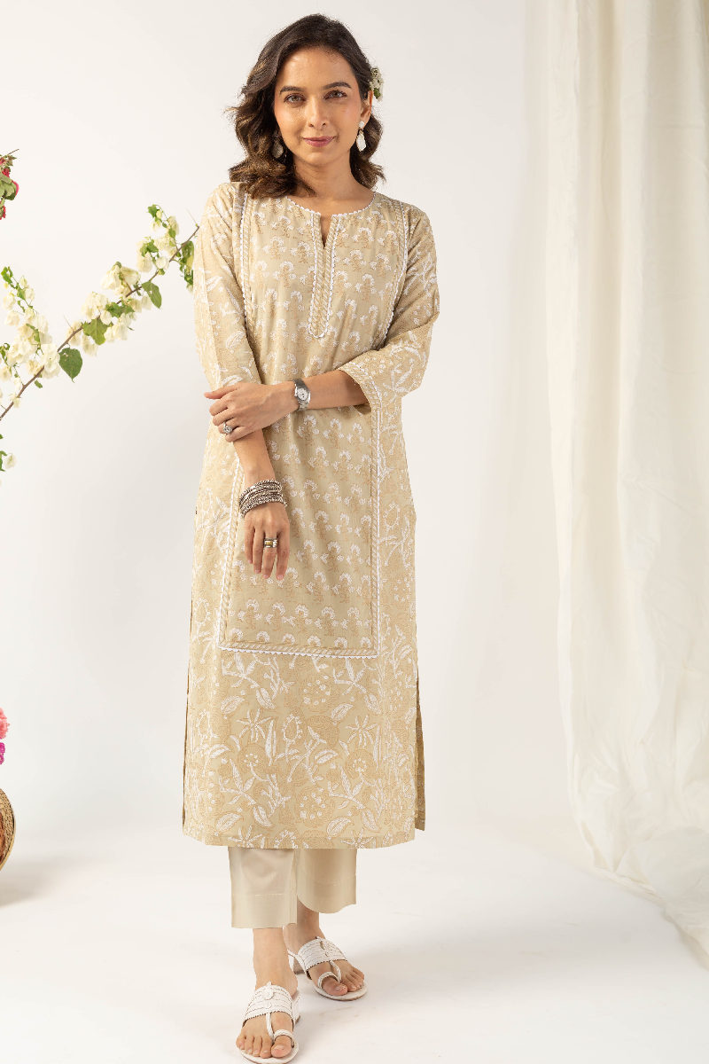 Image for Kusvaa Wkr130 Reha Cotton Straight Fit Kurta Pocket
