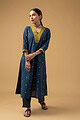 Image for Kusvaa Cood087 Preezy Handloom Cotton Kurta Pant Set Side