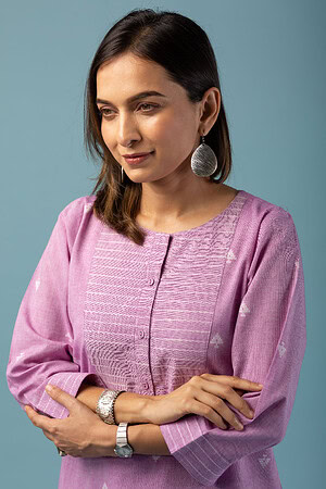 Image for Kusvaa Cood089 Samshini Handloom Cotton Kurta Pant Set Featured