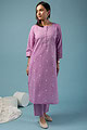 Image for Kusvaa Cood089 Samshini Handloom Cotton Kurta Pant Set Side