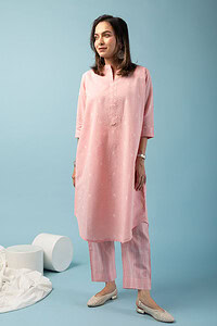 Image for Kusvaa Cood090 Samskurti Handloom Cotton Kurta Pant Set Front