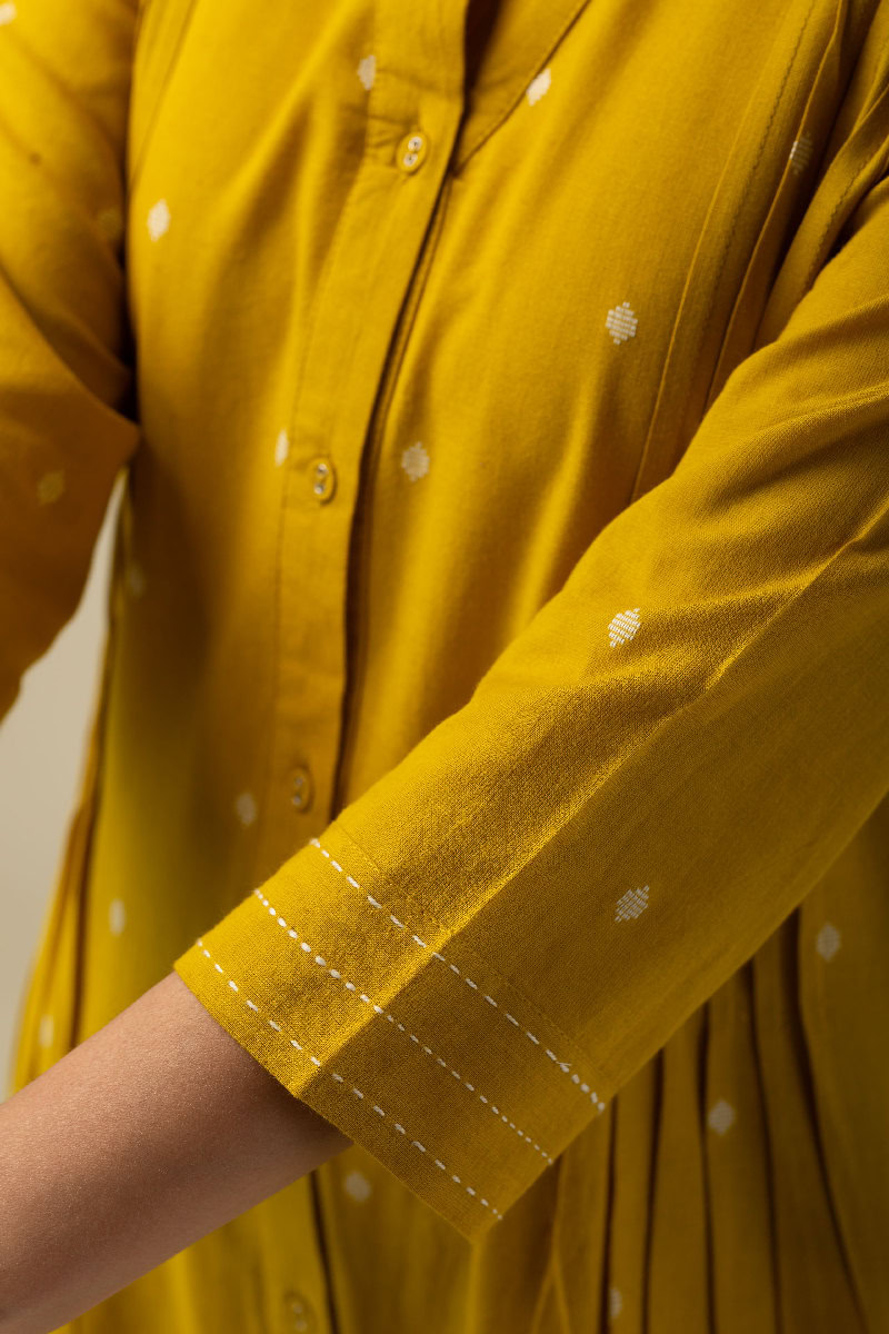 Image for Kusvaa Cood091 Isira Handloom Cotton Kurta Pant Set Sleeves