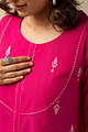 Image for Kusvaa Cood092 Barkha Handloom Cotton Kurta Pant Set Closeup