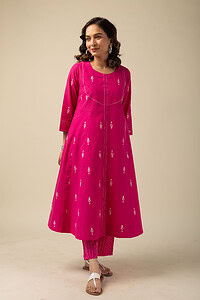 Image for Kusvaa Cood092 Barkha Handloom Cotton Kurta Pant Set Side